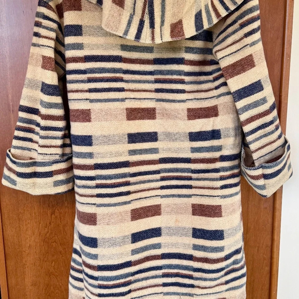 *RARE!* 70s Vintage Wrap Indian Blanket Coat by Quarte by de Champs - Picture 6 of 7